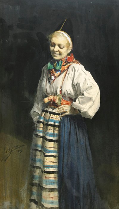 Dalekarlisches Mädchen aus Rättvik von Anders Leonard Zorn